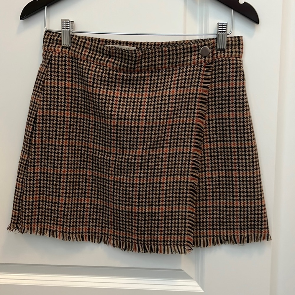 Tweed plaid mini skirt
